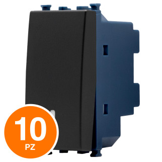 MAPAM Invertitore Unipolare Sun-T5 SUN-F904NE Nero - Confezione 10pz - mod. SUN-F904NE - Compatibile con Vimar ARKÉ