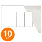 MAPAM Placca Tecnopolimero Sun-T5 3P SUN-P9003-PE Perla - Confezione 10pz - mod. SUN-P9003-PE - Compatibile con Vimar ARKÉ