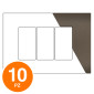 MAPAM Placca Tecnopolimero Sun-T5 3P SUN-P9003-TM Testa di Moro - Confezione 10pz - mod. SUN-P9003-TM - Compatibile Vimar ARKÉ