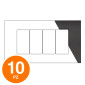 MAPAM Placca Tecnopolimero Sun-T5 4P SUN-P9004-NE Nero - Confezione 10pz - mod. SUN-P9004-NE - Compatibile con Vimar ARKÉ