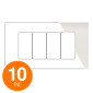 MAPAM Placca Tecnopolimero Sun-T5 4P SUN-P9004-PE Perla - Confezione 10pz - mod. SUN-P9004-PE - Compatibile con Vimar ARKÉ