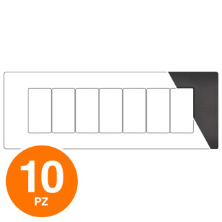 MAPAM Placca Tecnopolimero Sun-T5 7P SUN-P9007-NE Nero - Confezione 10pz - mod. SUN-P9007-NE - Compatibile con Vimar ARKÉ