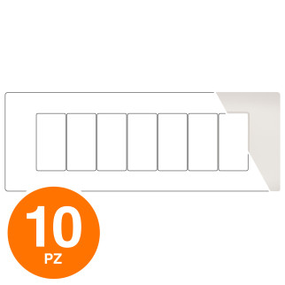 MAPAM Placca Tecnopolimero Sun-T5 7P SUN-P9007-PE Perla - Confezione 10pz - mod. SUN-P9007-PE - Compatibile con Vimar ARKÉ