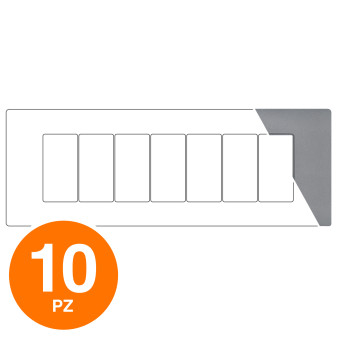 MAPAM Placca Tecnopolimero Sun-T5 7P SUN-P9007-GR Grigio - Confezione 10pz - mod. SUN-P9007-GR - Compatibile con Vimar ARKÉ
