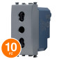 MAPAM Presa Bivalente Sun-T5 SUN-F918GR Grigio - Confezione 10pz - mod. SUN-F918GR - Compatibile con Vimar ARKÉ