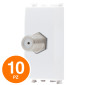MAPAM Presa Sat Femmina Diretta 1M Sun-T5 SUN-F925BI Bianco - Confezione 10pz - mod. SUN-F925BI - Compatibile con Vimar ARKÉ