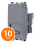 MAPAM Presa Telefonica Sun-T5 SUN-F923GR Grigio - Confezione 10pz - mod. SUN-F923GR - Compatibile con Vimar ARKÉ