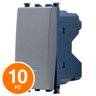 MAPAM Pulsante Unipolare Spia Sun-T5 SUN-F965GR Grigio - Confezione 10pz - mod. SUN-F965GR - Compatibile con Vimar ARKÉ