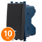 MAPAM Pulsante Unipolare Spia Sun-T5 SUN-F965NE Nero - Confezione 10pz - mod. SUN-F965NE - Compatibile con Vimar ARKÉ