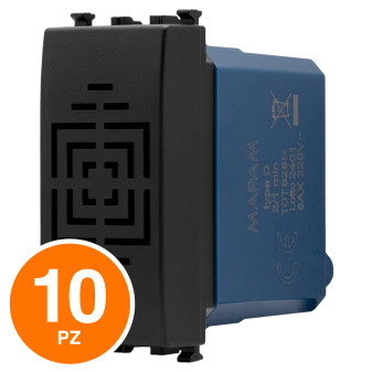 MAPAM Ronzatore Sun-T5 SUN-F928NE Nero - Confezione 10pz - mod. SUN-F928NE - Compatibile con Vimar ARKÉ