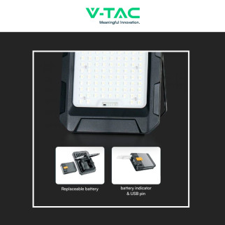 VT-102w Faro LED 15W IP65 Pannello Solare con Sensore Telecomando V-Tac