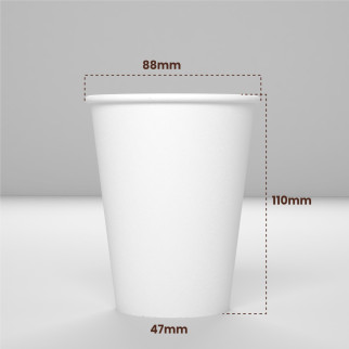 50 Bicchieri in Carta Biodegradabile Bianco da 360ml