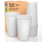 Bicchieri in Carta Riciclabile Colore Bianco da 480ml - Confezione da 50 Bicchieri