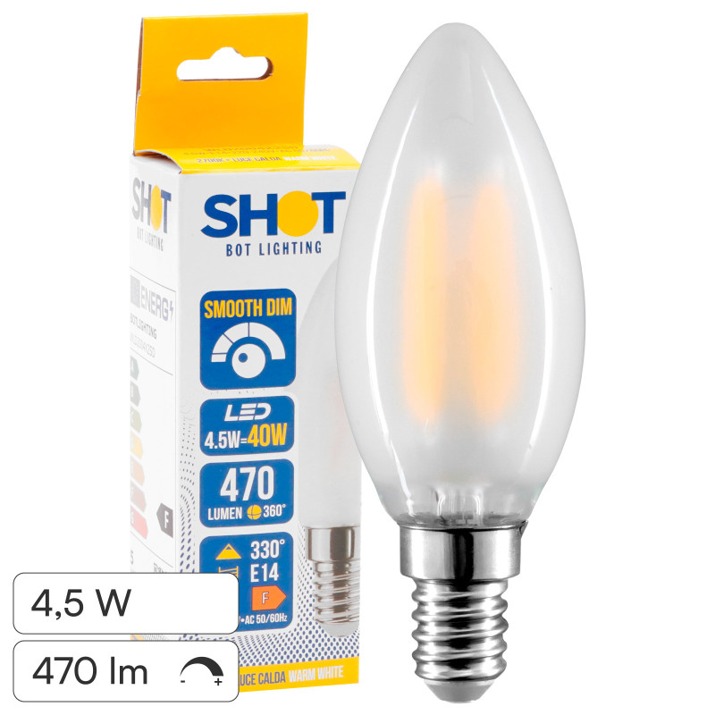 Acquista Bot Lighting Lampadina LED E14 4,5W Candela Frost