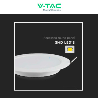 VT-61012 Mini Pannello LED Rotondo Slim 12W SMD da Incasso V-Tac