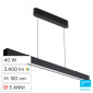V-Tac VT-7-44 Lampada LED Lineare a Sospensione Linkabile 40W SMD Chip Samsung Changing Color CCT 3in1 Colore Nero - SKU 10468