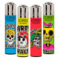 Clipper Large Accendino a Pietrina Grande Ricaricabile con Fantasia Skullttoo 2 - Serie da 4 Accendini