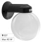 Velamp Portalampada da Giardino Wall Light da Muro Applique a Sfera Trasparente per Lampadine E27 - mod. SPH206P
