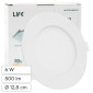 Life Mini Pannello LED Rotondo 6W 500lm Ø128mm Da Incasso Changing Color CCT 3in1 Bianco Opaco con Driver - mod. 39.9TSS1406CFN