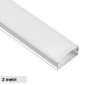 V-Tac VT-8157 Profilo Piatto in Alluminio per Strisce LED a Superficie con Copertura Opaca Lunghezza 2 metri - SKU 10321