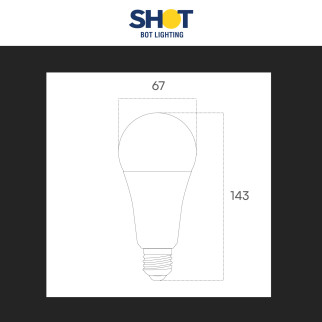 Lampadina LED E27 18W Bulb A67 Dimmerabile Bot Lighting Shot