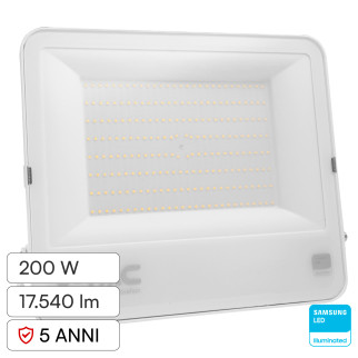 VT-44204 Faro LED 200W SMD Chip Samsung IP65 Colore Bianco V-Tac Pro