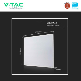 VT-61036 10 Pannelli LED Samsung SMD Quadrati 60x60 36W Incasso