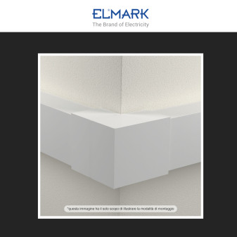 Elmark Angolo Esterno per 2 Canaline Passacavi 15x10mm