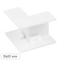 Elmark Angolo Interno a L per 2 Canaline Passacavi 15x10mm in Plastica Bianca - mod. 56215102