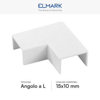 Elmark Angolo a L per Canaline Passacavi 15x10mm