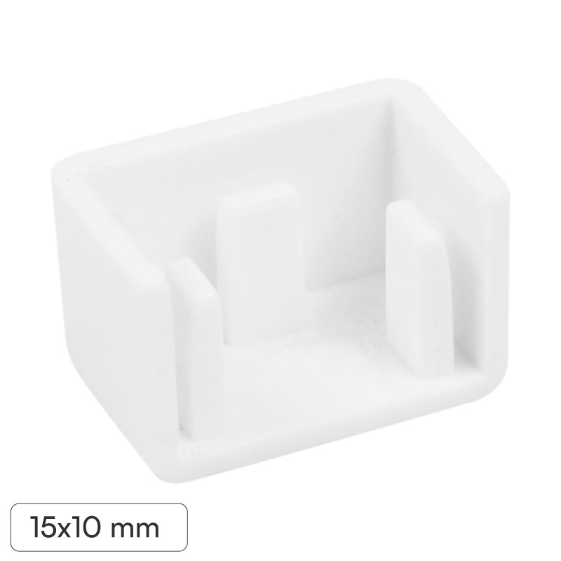 Elmark Tappo di Chiusura Canaline Passacavi 15x10mm in Plastica Bianca