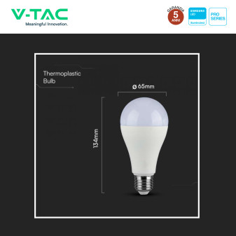 Lampadina LED E27 17W Goccia A65 SMD Chip Samsung V-Tac Pro