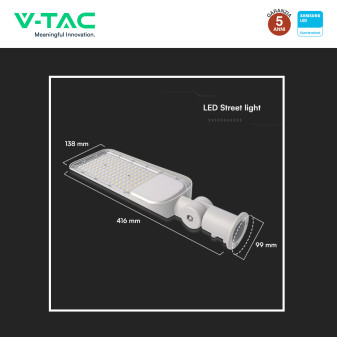 V-Tac VT-39ST Lampada Stradale LED Samsung SMD IP65 Grigio