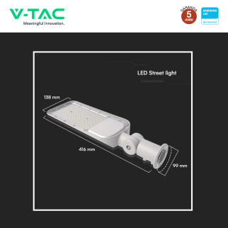 V-Tac VT-39ST Lampada Stradale LED Samsung SMD IP65 Grigio