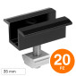 V-Tac Morsetto Centrale in Alluminio per Installazione Pannelli Solari Fotovoltaici da 35mm Colore Nero - 20 Pezzi - SKU 11996