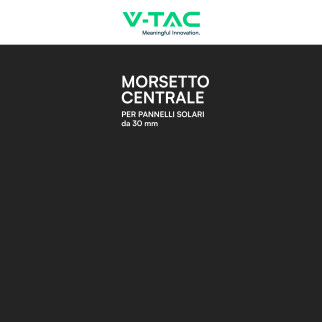 V-Tac Morsetto Centrale Nero per Pannelli Fotovoltaici 30mm