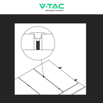 V-Tac Morsetto Centrale Nero per Pannelli Fotovoltaici 30mm