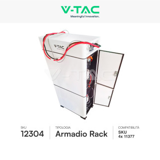 V-Tac Armadio Rack 4 Batterie Accumulo Fotovoltaico SKU 12304