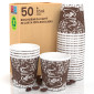 Bicchierini da Caffè in Carta Riciclabile con Fantasia Coffee Liberty da 65ml - Confezione da 50 Bicchieri
