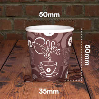 50 Bicchierini da Caffè in Carta Coffee Round da 65ml