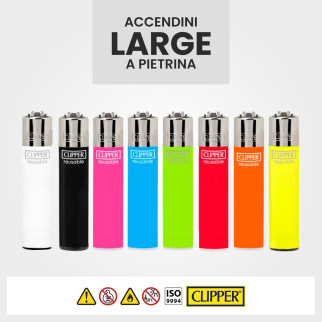 Clipper Large Accendino A Pietrina Solid Branded 4 Accendini