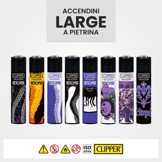 Clipper Large Accendino A Pietrina Octopus 4 Accendini
