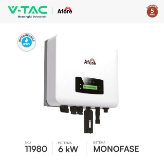 V-Tac Inverter Monofase On-Grid 6kW IP65 CEI 0-21