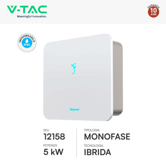 V-Tac Inverter Monofase Ibrido On-Grid / Off-Grid 5kW IP65