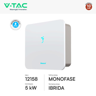 V-Tac Inverter Monofase Ibrido On-Grid / Off-Grid 5kW IP65