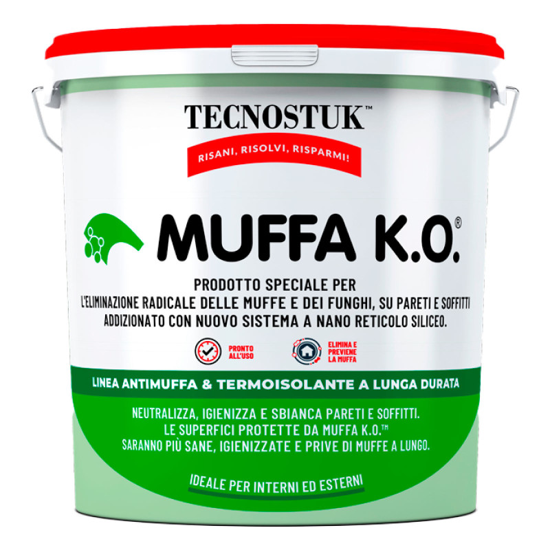 Tecnostuk Muffa K.O. Fondo Antimuffa Termoisolante Igienizzante Bianco