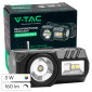 V-Tac Torcia Frontale LED SMD e RGB 3W IP43 Dimmerabile e Ricaricabile USB con Fascia e Supporto per Cappello - SKU 23339