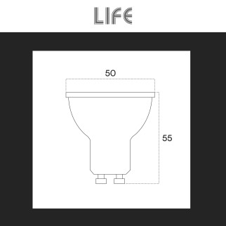 Life Lampadina LED GU10 4W Faretto PAR16 SMD in Vetro