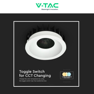V-Tac Faretto LED COB 18W Incasso Rotondo CCT Bianco