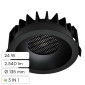 V-Tac Faretto LED COB 24W da Incasso Rotondo con Paralume a Nido d'Ape CCT Changing Color 3in1 Colore Nero - SKU 23675